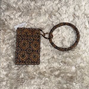Patterned Keychain Wallet with Bracelet